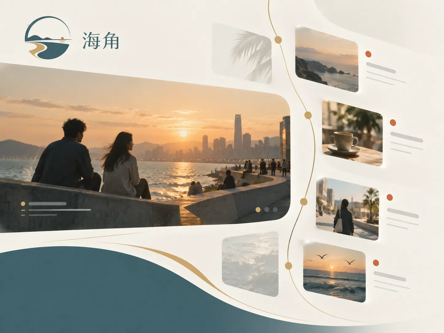 清晨港口与渡船